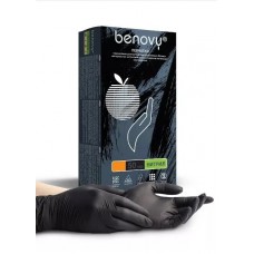 BENOVY, Перчатки нитриловые XS черные 1 упаковка