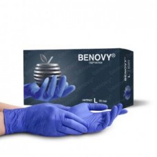 BENOVY, Перчатки нитриловые L сиренево-голубые 1 упаковка